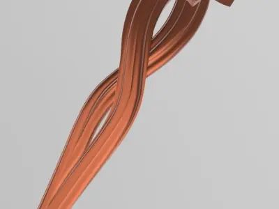 FLOWER 3 embroidery design - orange 3D model