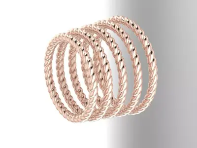 2MM WIDE TWIST SPIRAL ROPE BAND 3D print model