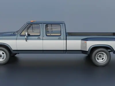 Pickup Truck F-350 Crew Cab 1983 3D print model