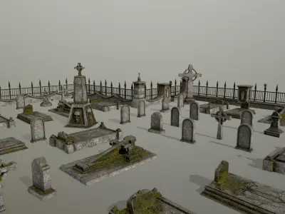 tombstone   set 02 Low-poly 3D model