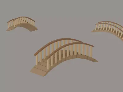 Low Poly Bridge Low-poly 3D model