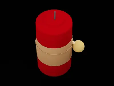 Christmas Candle Low-poly 3D model