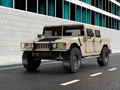 HUMMER H1 PICKUP READY FOR SUBDIVISION 3D model