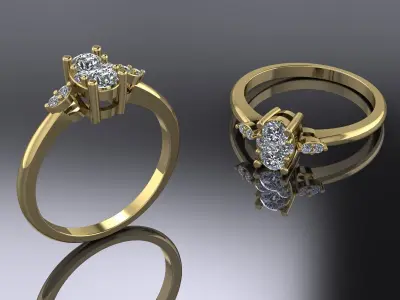 Jewelry Ring Gold 3D print model 29