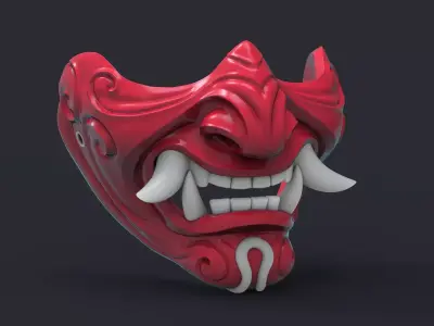 Samurai demon mask 3D print model