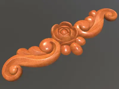 Furniture Pattern Rose - 002 Low-poly 3D model