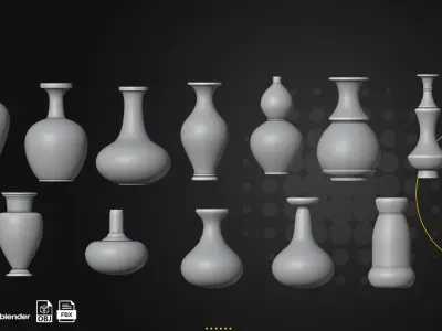 56 Ancient Greek Vases Pets Tutorial Video Low-poly 3D model