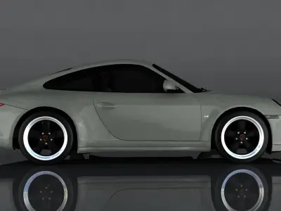 Porsche 911 2009 Low-poly 3D model