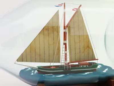 Ship in a Bottle  3D model Free 3D model