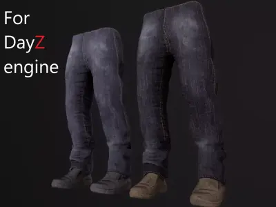 Stalker like bandit pants and boots for DayZ engine Free low-poly 3D model