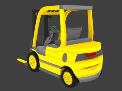 Forklift truck Low-poly 3D model