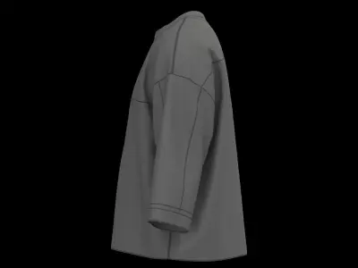 Male oversized longsleeve 3D model