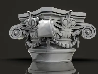 corinthian column head 001 3D model