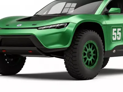 Futuristic Electric Off Road Rally Low-poly 3D model