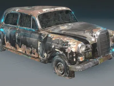 Old Rusty Car 3d model  Low-poly 3D model