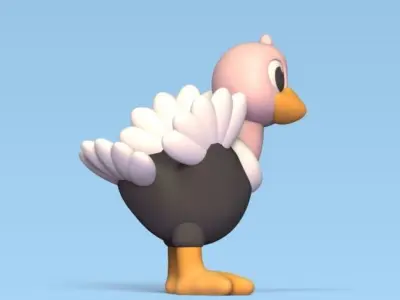 Dancing Ostrich 3D print model
