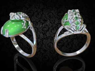 ring frog gems 3D print model
