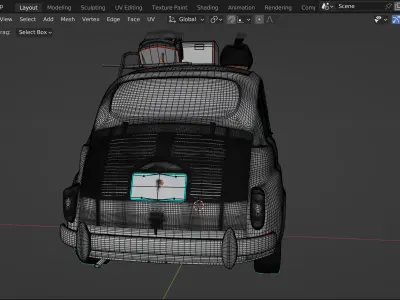 FIAT 600 Classic 3D model with basic interior detail 3D model