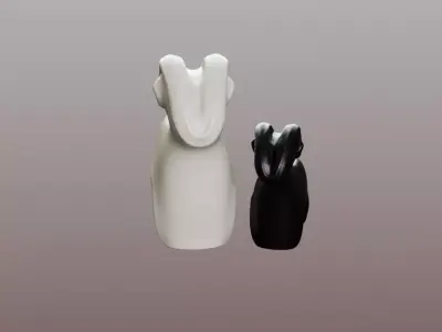 Goat Figurine Low-poly 3D model