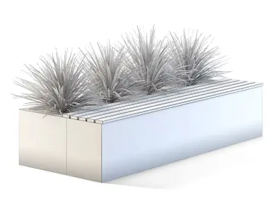 Planter Bench Low-poly 3D model