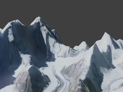 Cho Oyu Mountain Low-poly 3D model