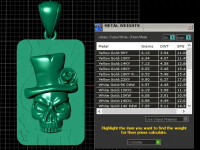 COWBOY SKULL FACE CARD PENDANT 3D PRINTABLE MODEL  3D print model