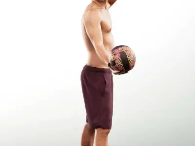 Mick 13007 - Man Playing Beach Volleyball Low-poly 3D model