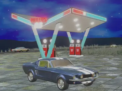 Fuel pump scene 3D model