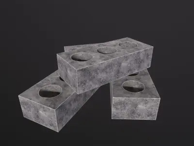 Bricks 3D Model Low-poly 3D model