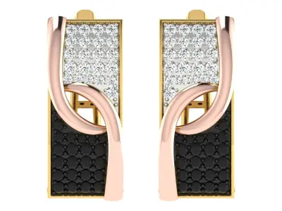 Solitaire Women Drop Earring 3dm STL OBJ FBX Render Details 3D print model buy