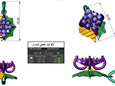 Pendant Earrings combo - 343 3D print model