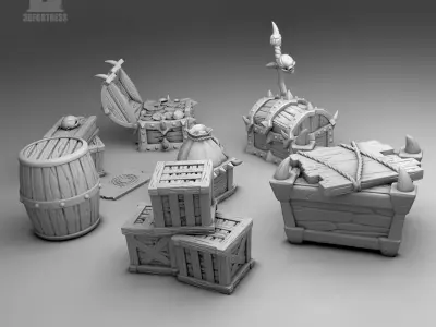 A set of chests 3D print model