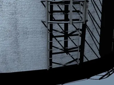 Damaged Silo with access to topside Low-poly 3D model