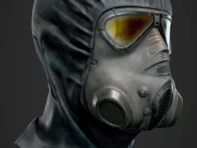 Game-Ready Sci Fi Gas Mask Low-poly 3D model