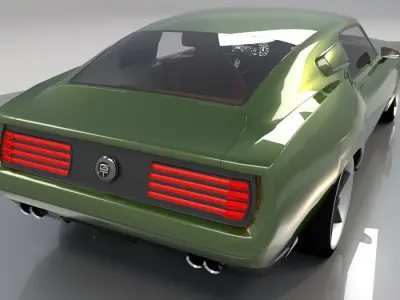 Mustang 1968 Custom Low Poly 3D model