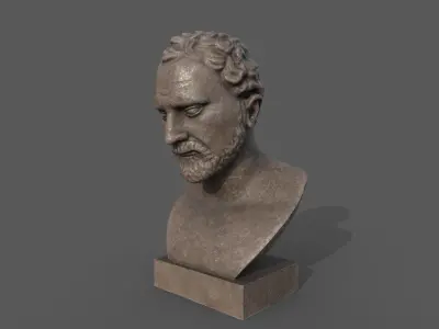 Bust of  Demosthenes Low-poly 3D model