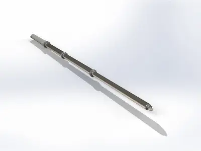 4 stage telescopic hydraulic cylinder D250 S6970 mm 3D model