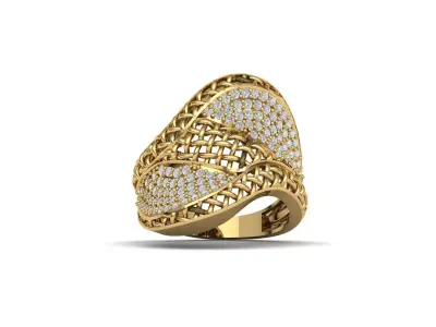 STL 3DM Women Ring Womens Ring Diamonds With Stone Model 3D print model