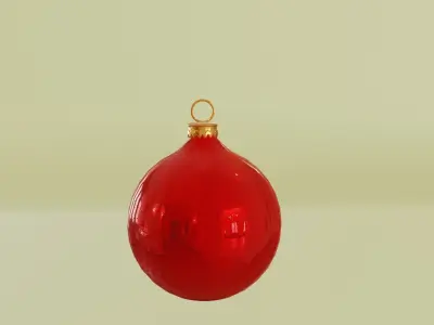 realistic red x-mas tree decorations Free low-poly 3D model