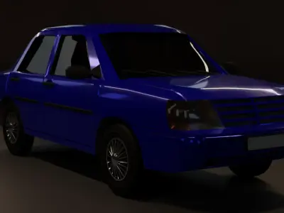 Original lowpoly toy car 3D model