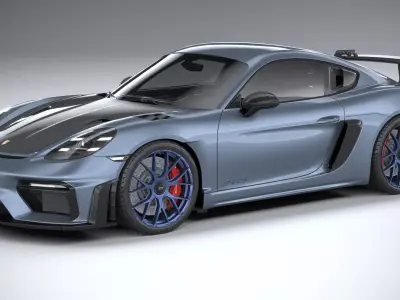 Porsche 718 Cayman GT4 RS 2022 lowpoly Low-poly 3D model
