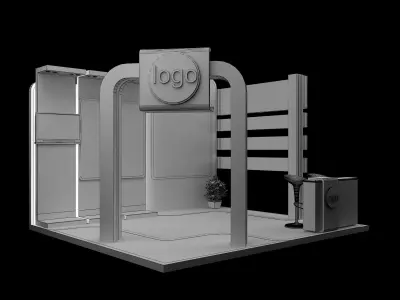 Booth Exhibition Stand a95 3D model