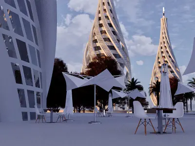 Futuristic Organic Building Ver-3 3D model