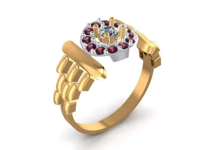 Diamond Ring  in Rado-Style 3D model  3D print model