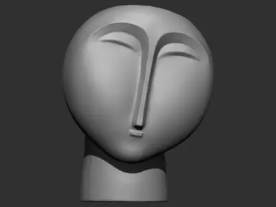 Vase-03 two ceramic head sculptures Low-poly 3D model