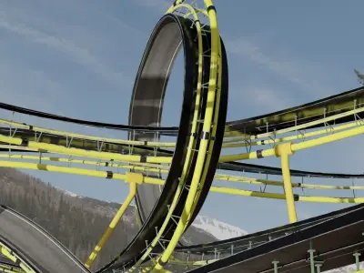 Acrobatic Track Low-poly 3D model