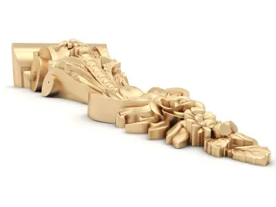 Corbel 7 gold ornate door handle 3D model