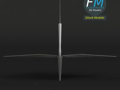 Origami paper crane 3D model