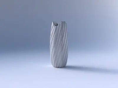 Vase double arc hexagon with twisted smooth ribbons  3D print model
