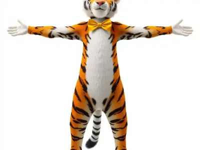 Dapper Tiger Character model pack Low-poly 3D model